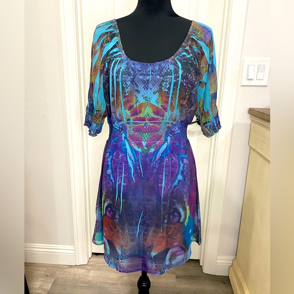 Colorful Abstract Print Dress